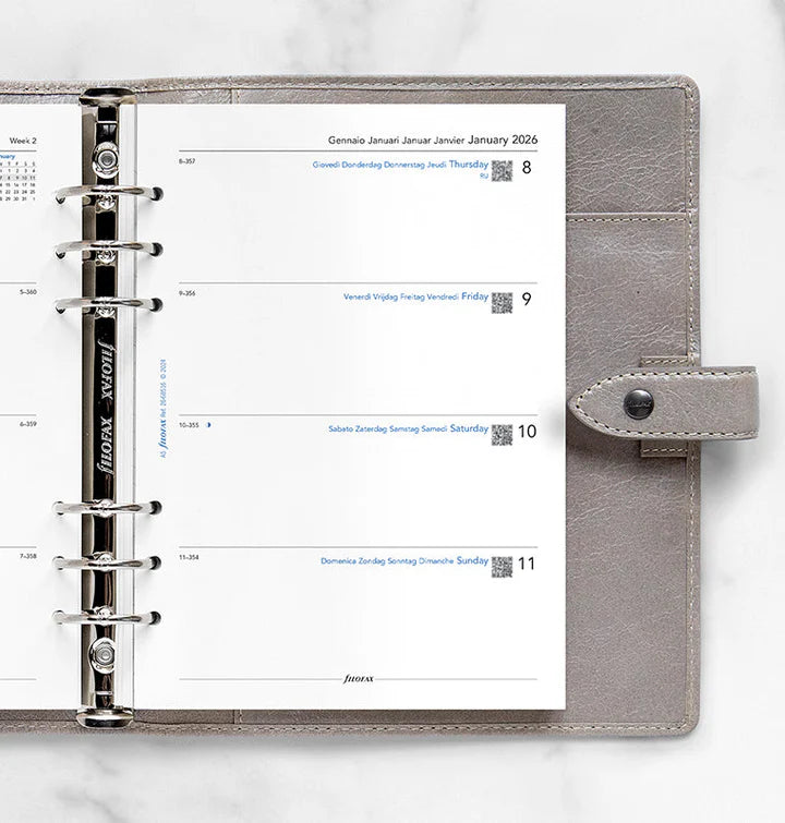Filofax - Minimal Week on Two Pages 2026 Multilanguage - A5 Organiser Refill-Agenda-DutchMills