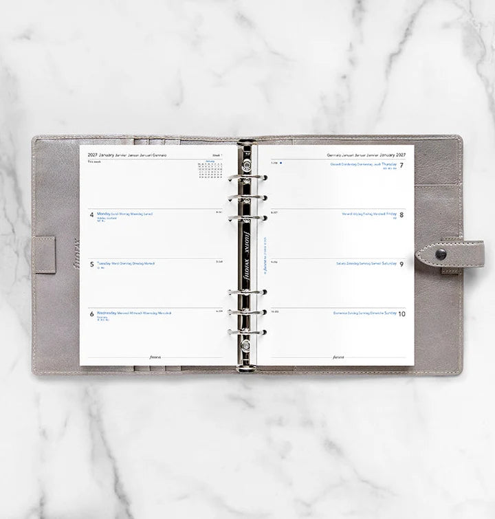 Filofax - Week on Two Pages 2027 Multilanguage - A5 Organiser Refill-Agenda-DutchMills