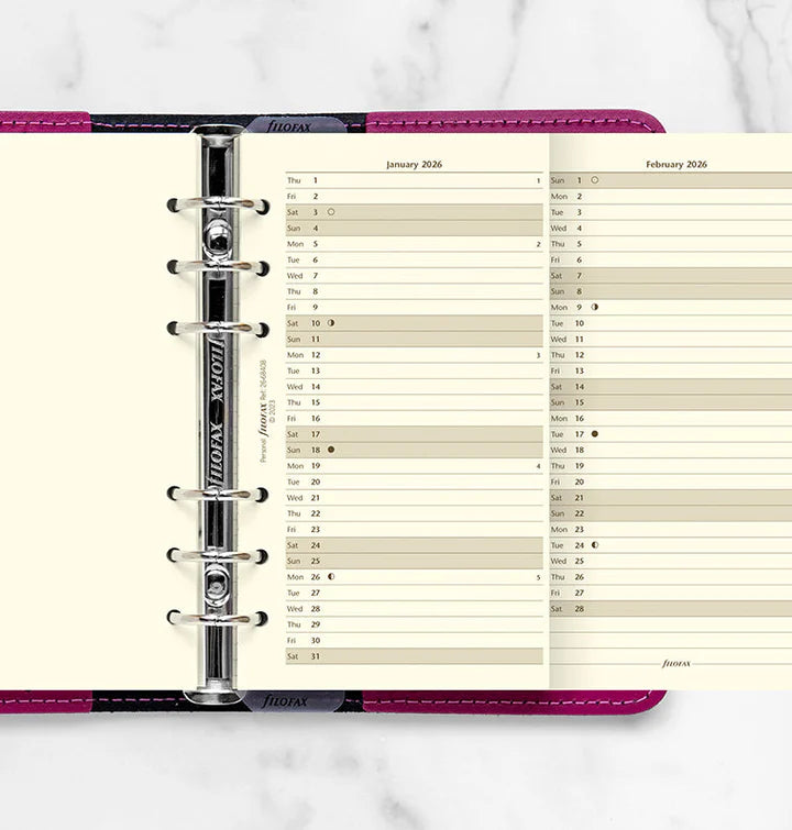 Filofax - Year Planner 2026 Vertical - Cotton Cream - Personal Organiser Refill-Agenda-DutchMills