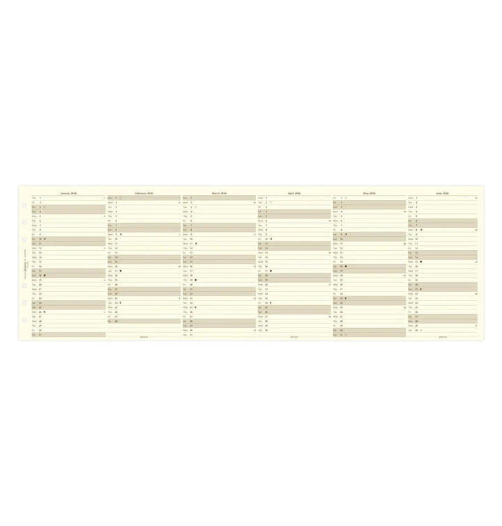 Filofax - Year Planner 2026 Vertical - Cotton Cream - Personal Organiser Refill-Agenda-DutchMills