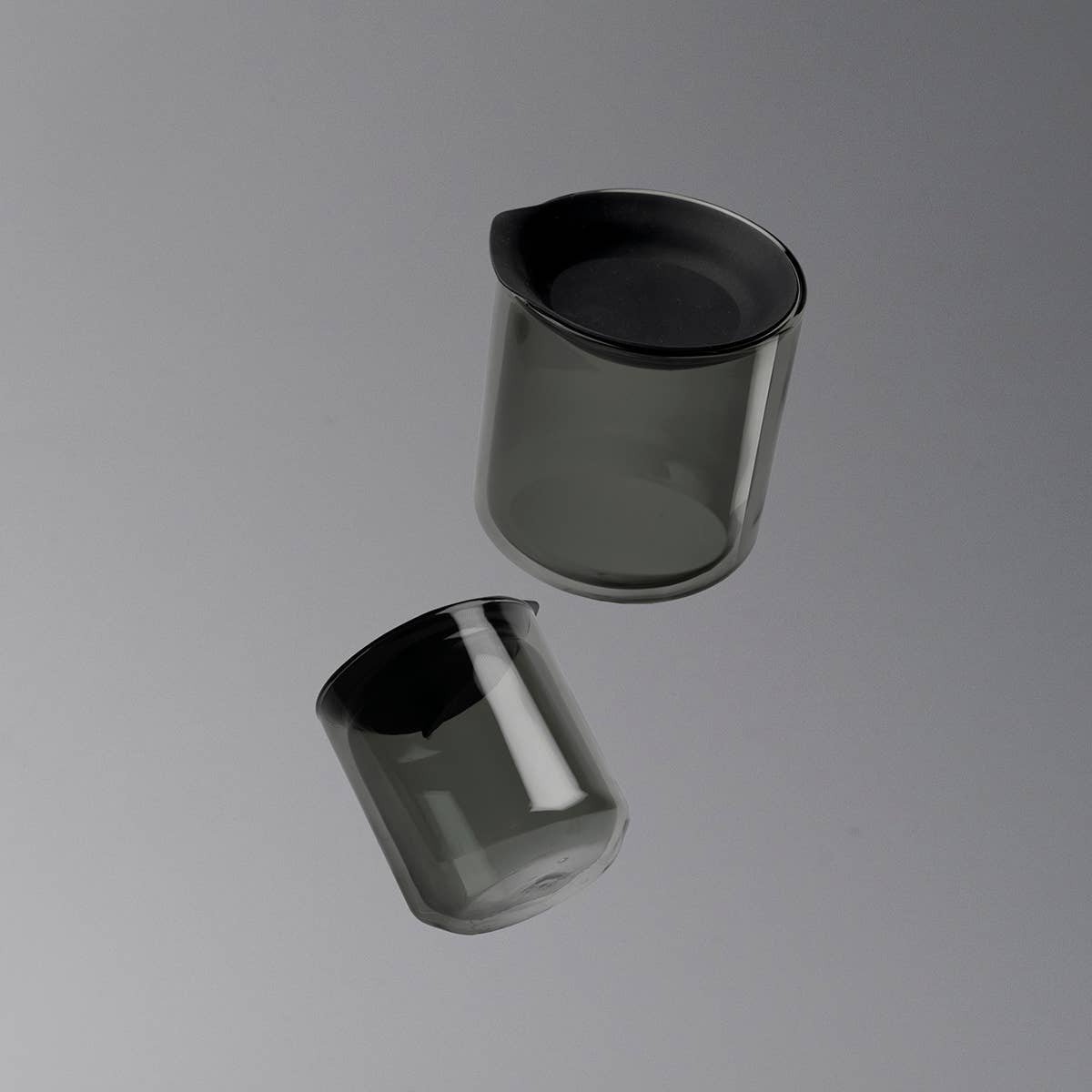 Space Jar - double wall glass container: Black-DutchMills