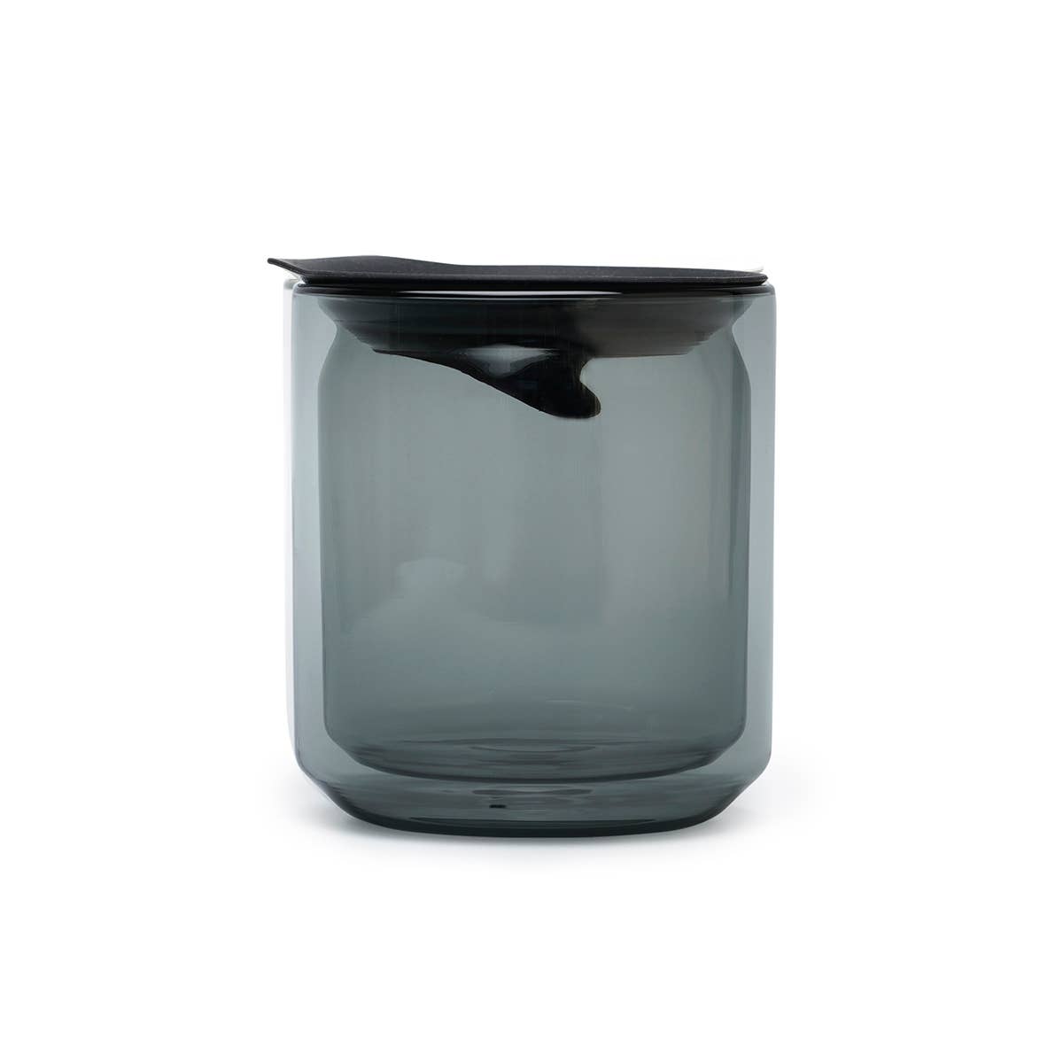 Space Jar - double wall glass container: Black-DutchMills