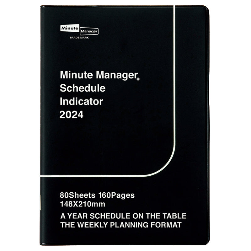 Hightide - 2024 Minute Manager Weekly Diary A5 - Black-Agenda-DutchMills