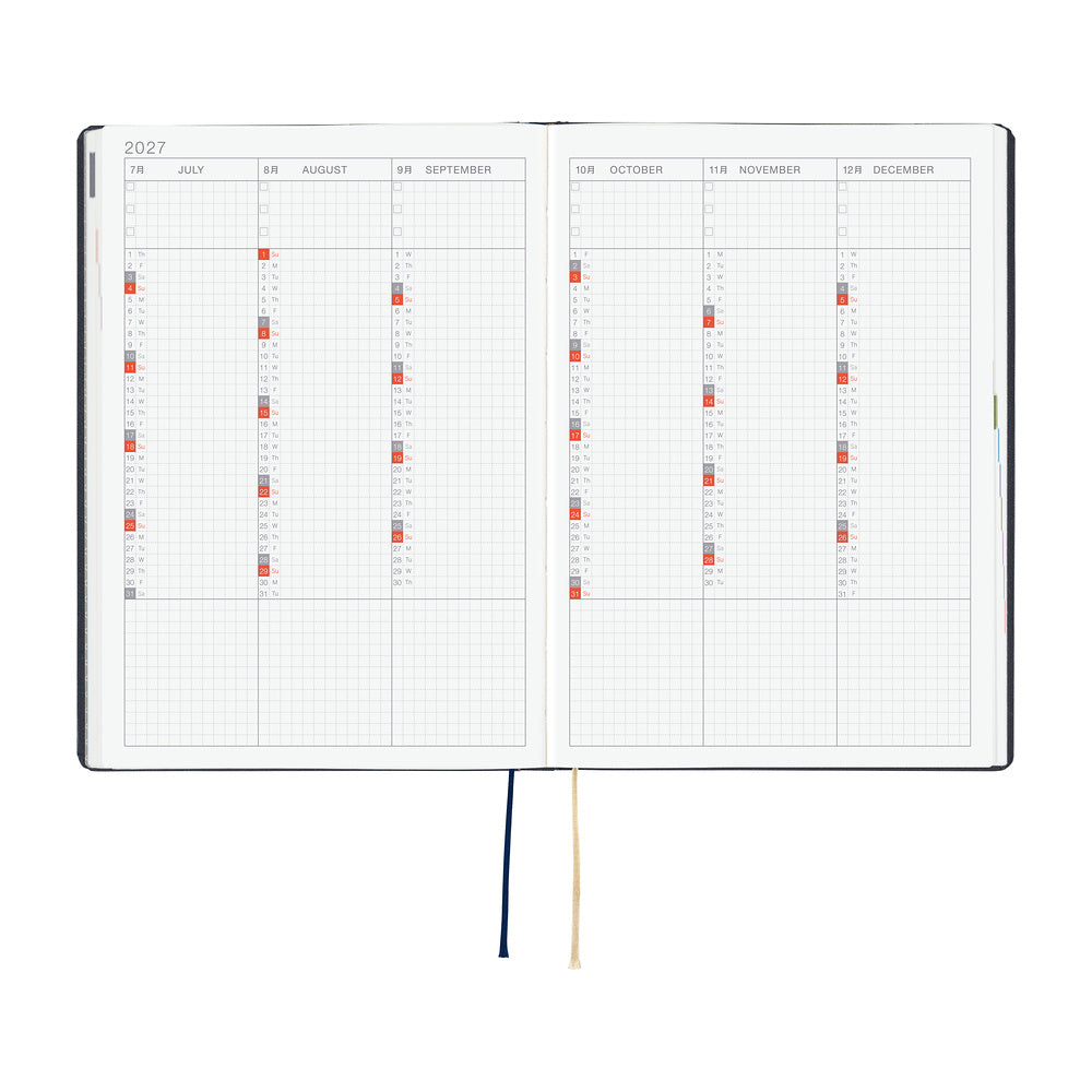 Hobonichi - HON A5 Slash (Navy) - 2027-Planner-DutchMills