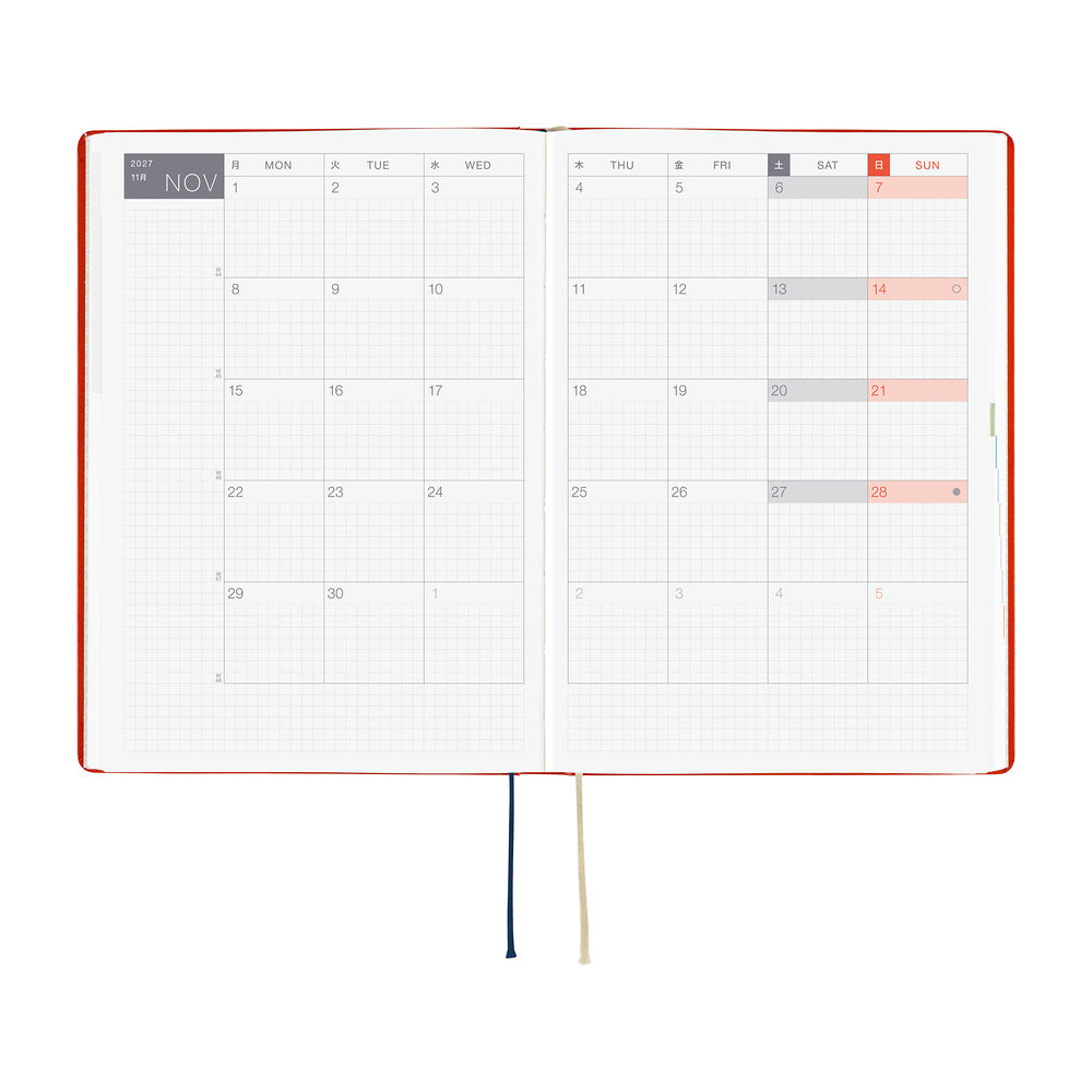 Hobonichi - HON A5 Yumi Kitagishi: White Cat and Rabbit’s Tea Room - 2027-Planner-DutchMills