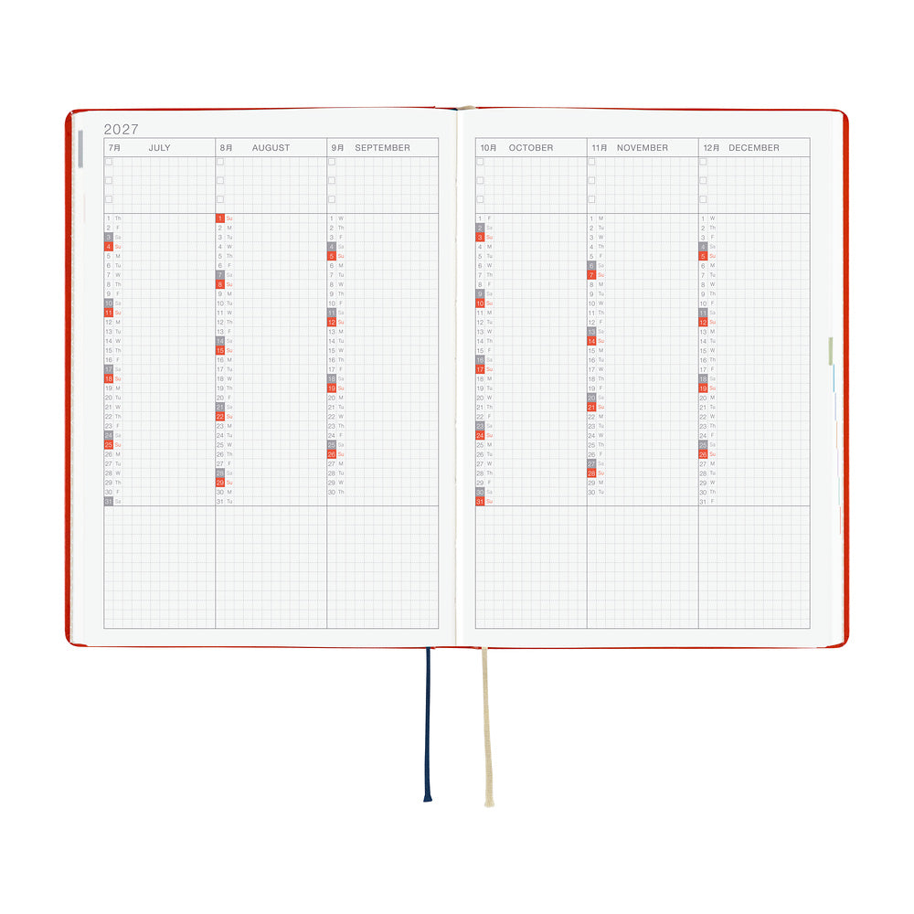 Hobonichi - HON A5 Yumi Kitagishi: White Cat and Rabbit’s Tea Room - 2027-Planner-DutchMills