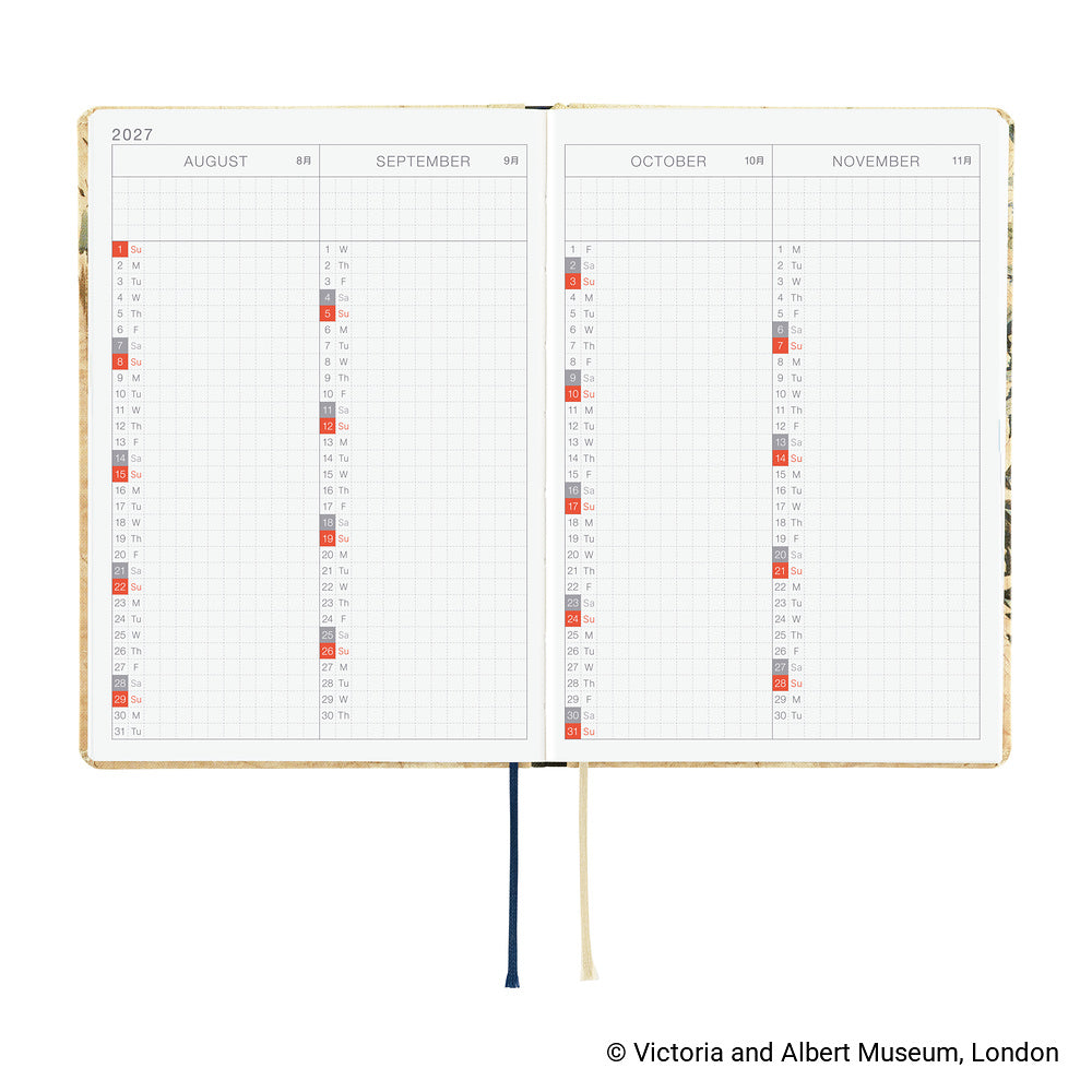 Hobonichi - HON A6 The V&A Series: Vine - 2027-Planner-DutchMills
