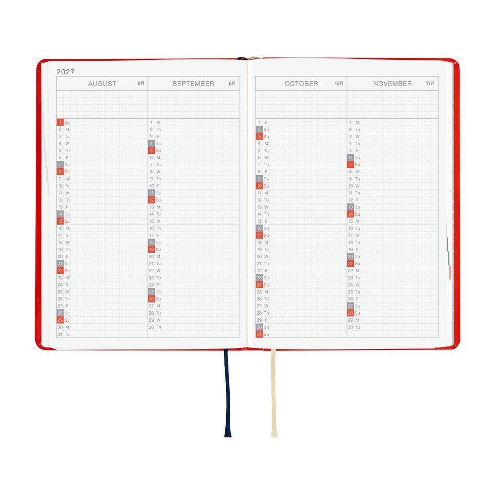Hobonichi - HON A6 Yumi Kitagishi: White Cat and Rabbit’s Tea Room - 2027-Planner-DutchMills
