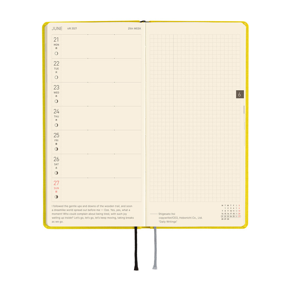 Hobonichi - Weeks Colors: Canaria Yellow - 2027-Planner-DutchMills