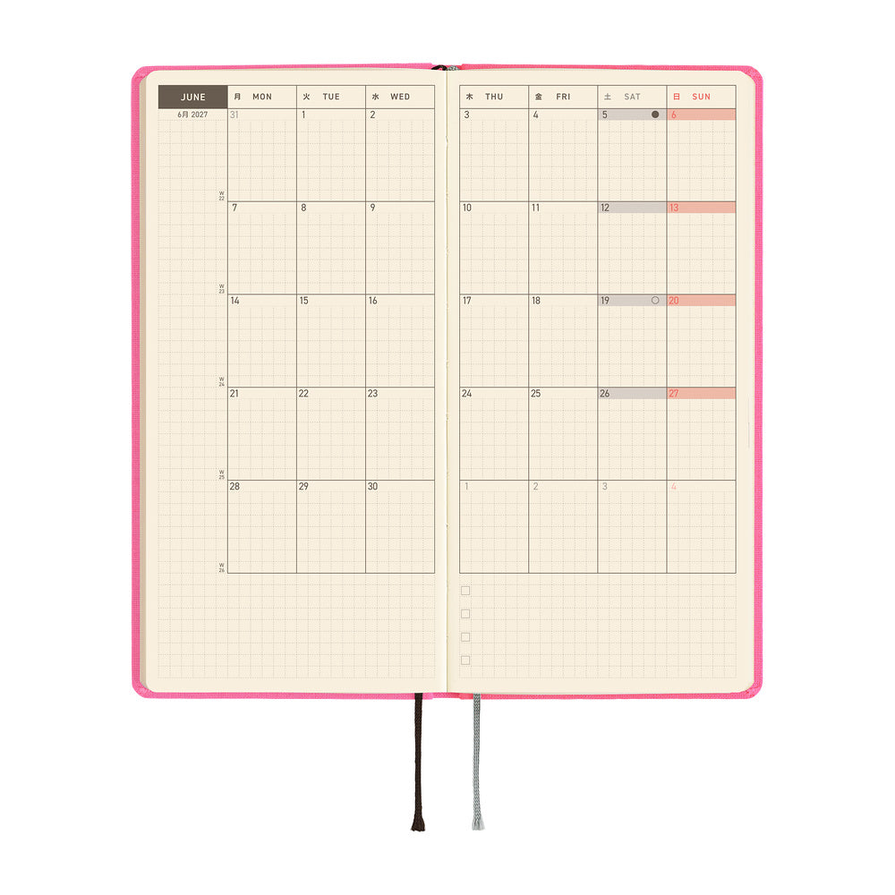 Hobonichi - Weeks Colors: Pink Sapphire - 2027-Planner-DutchMills