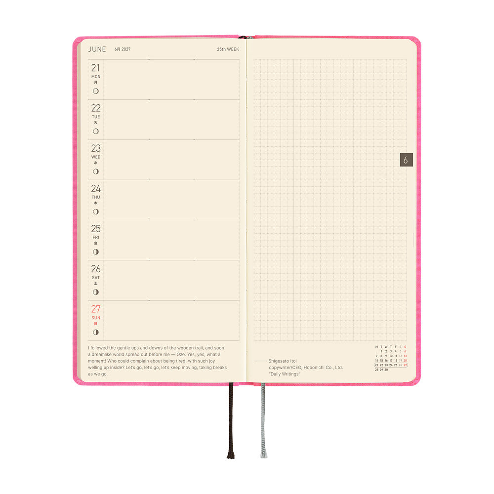 Hobonichi - Weeks Colors: Pink Sapphire - 2027-Planner-DutchMills