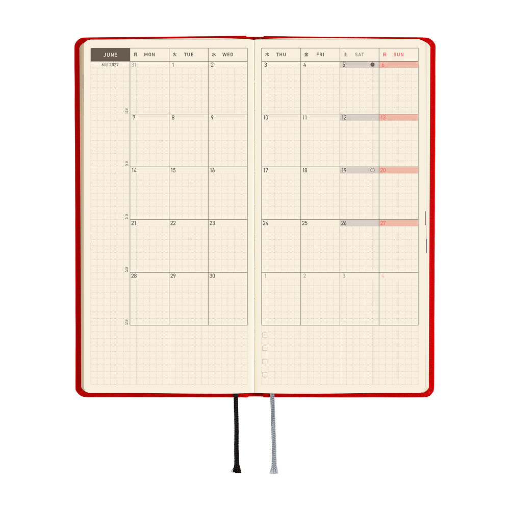 Hobonichi - Weeks Colors: Poppy Red - 2027-Planner-DutchMills