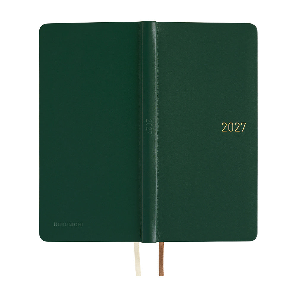 Hobonichi - Weeks Leather: Forest Green - 2027-Planner-DutchMills
