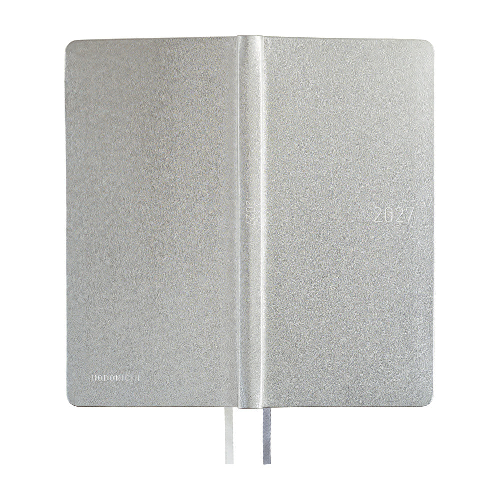Hobonichi - Weeks Leather: Noble Silver - 2027-Planner-DutchMills
