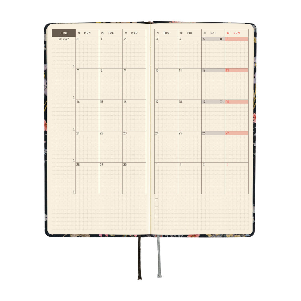 Hobonichi - Weeks Liberty Fabrics: Floral Remedy - 2027-Planner-DutchMills