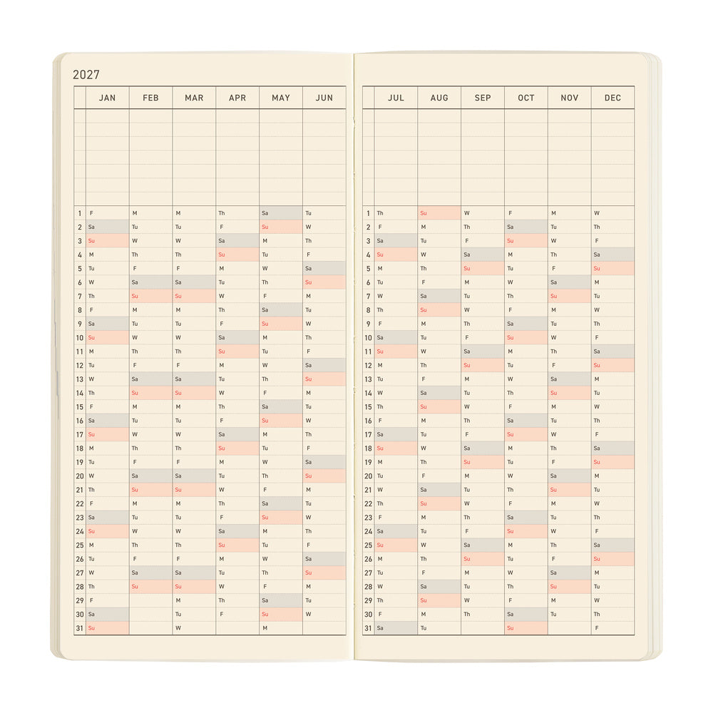 Hobonichi - Weeks MEGA Sneaker: Mandarin Orange - 2027-Planner-DutchMills
