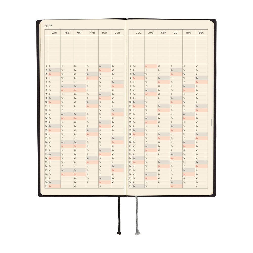 Hobonichi - Weeks White Line: Black - 2027-Planner-DutchMills