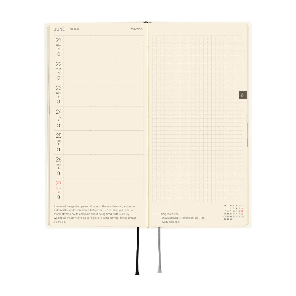 Hobonichi - Weeks White Line: Ivory - 2027-Planner-DutchMills