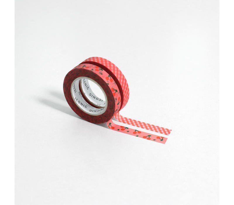 Iconic - Masking Tape Slim 007 Cherry (2 stuks)-Maskingtape-DutchMills