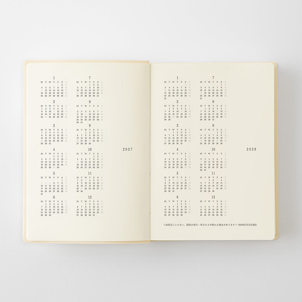 MD Product - MD Notebook Diary A6 1 Day 1 Page 2027-Agenda-DutchMills