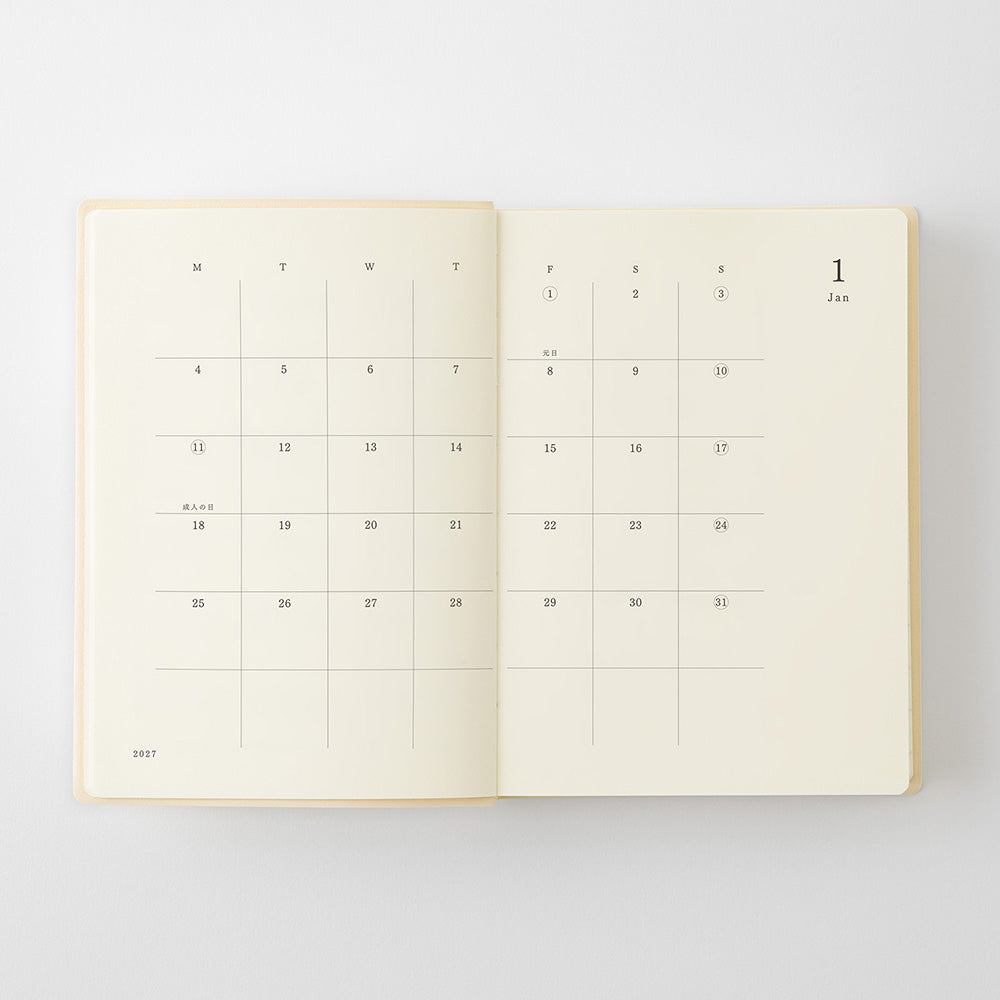 MD Product - MD Notebook Diary A6 1 Day 1 Page 2027-Agenda-DutchMills