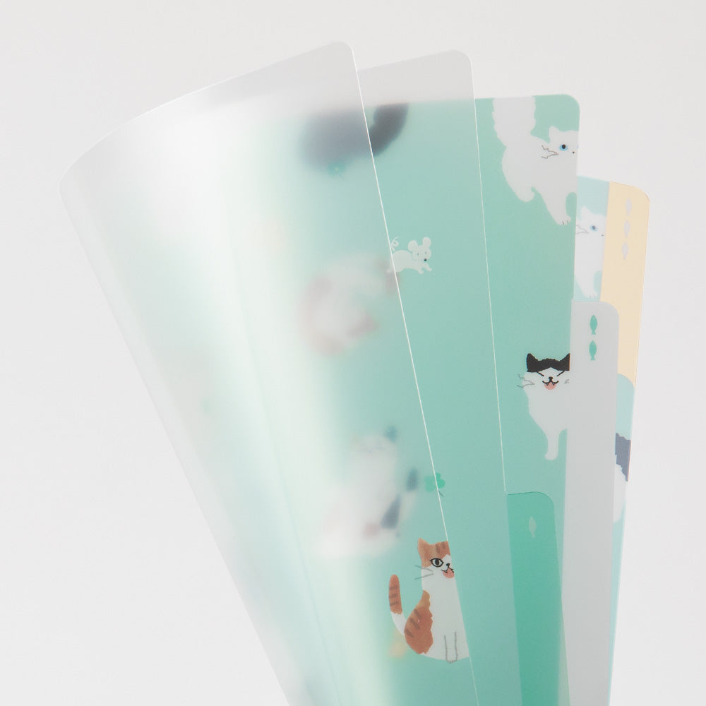 Midori - 3 Pockets Clear Folder A5 - Cats-Folder-DutchMills