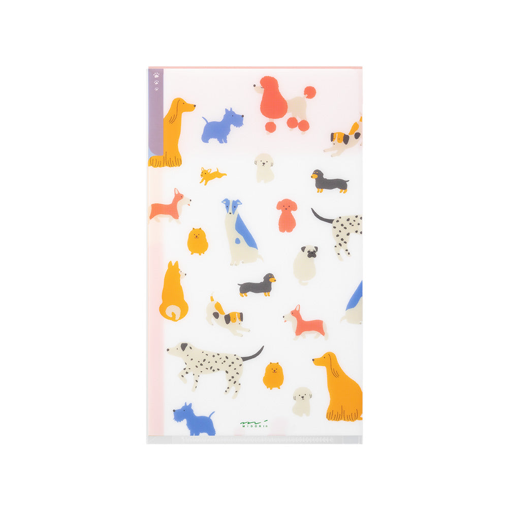 Midori - 3 Pockets Clear Folder - A5 Slim - with Flap Dogs-Folder-DutchMills