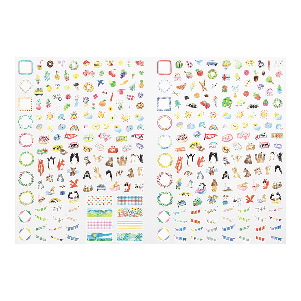 Midori - Diary with Stickers Light Blue-Dagboek-DutchMills