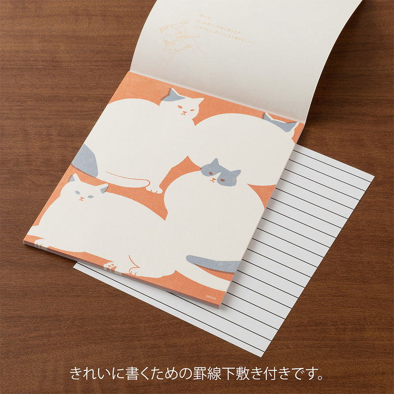 Midori - Easy & Cosy Letter Pad Cat (24 sheets)-Briefpapier-DutchMills
