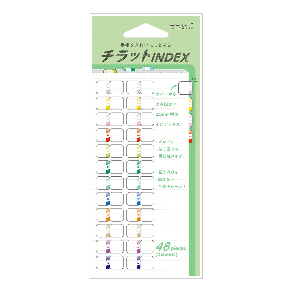 Midori - Index Label Chiratto Number Color-Index clips-DutchMills