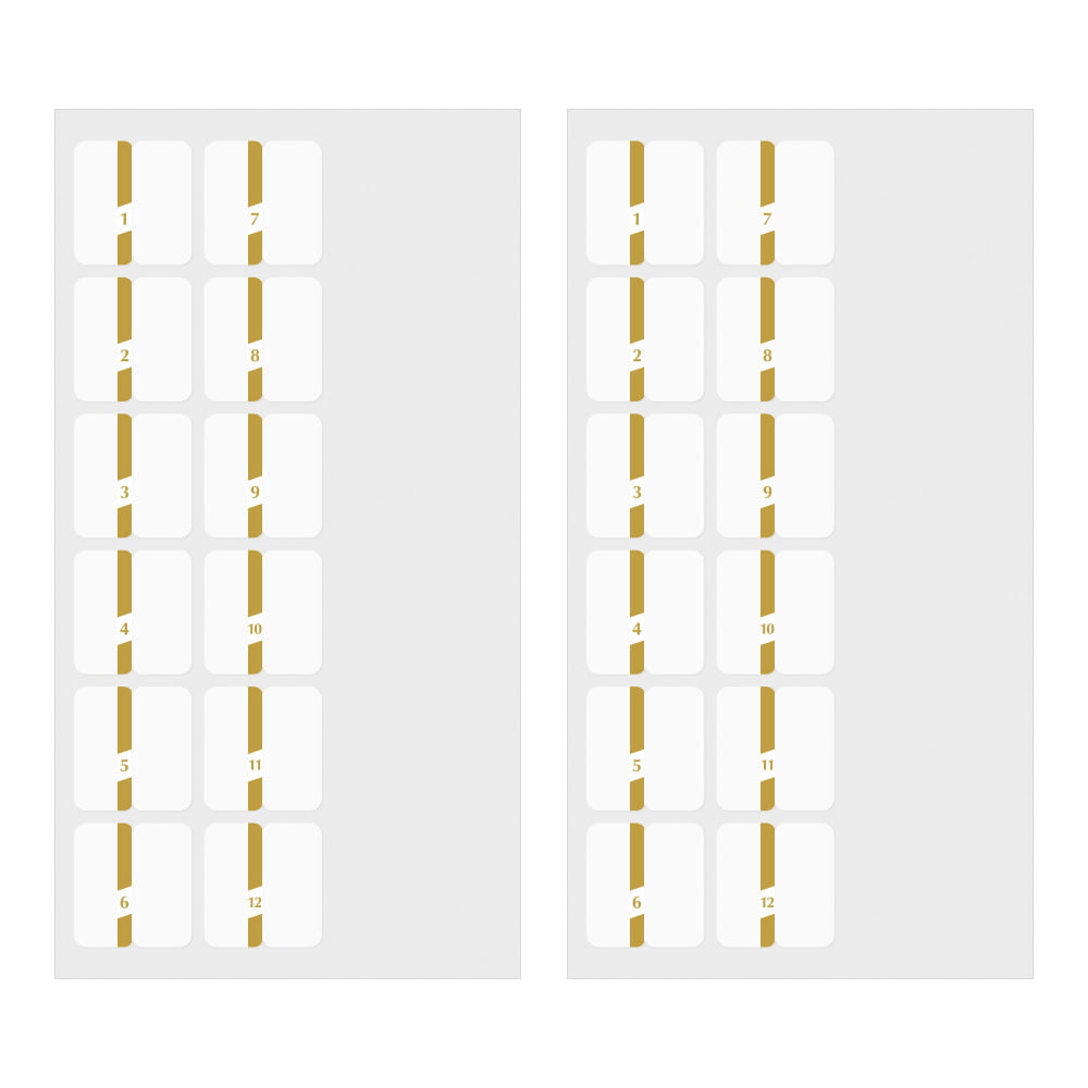 Midori - Index Label Chiratto Number Gold-Index clips-DutchMills
