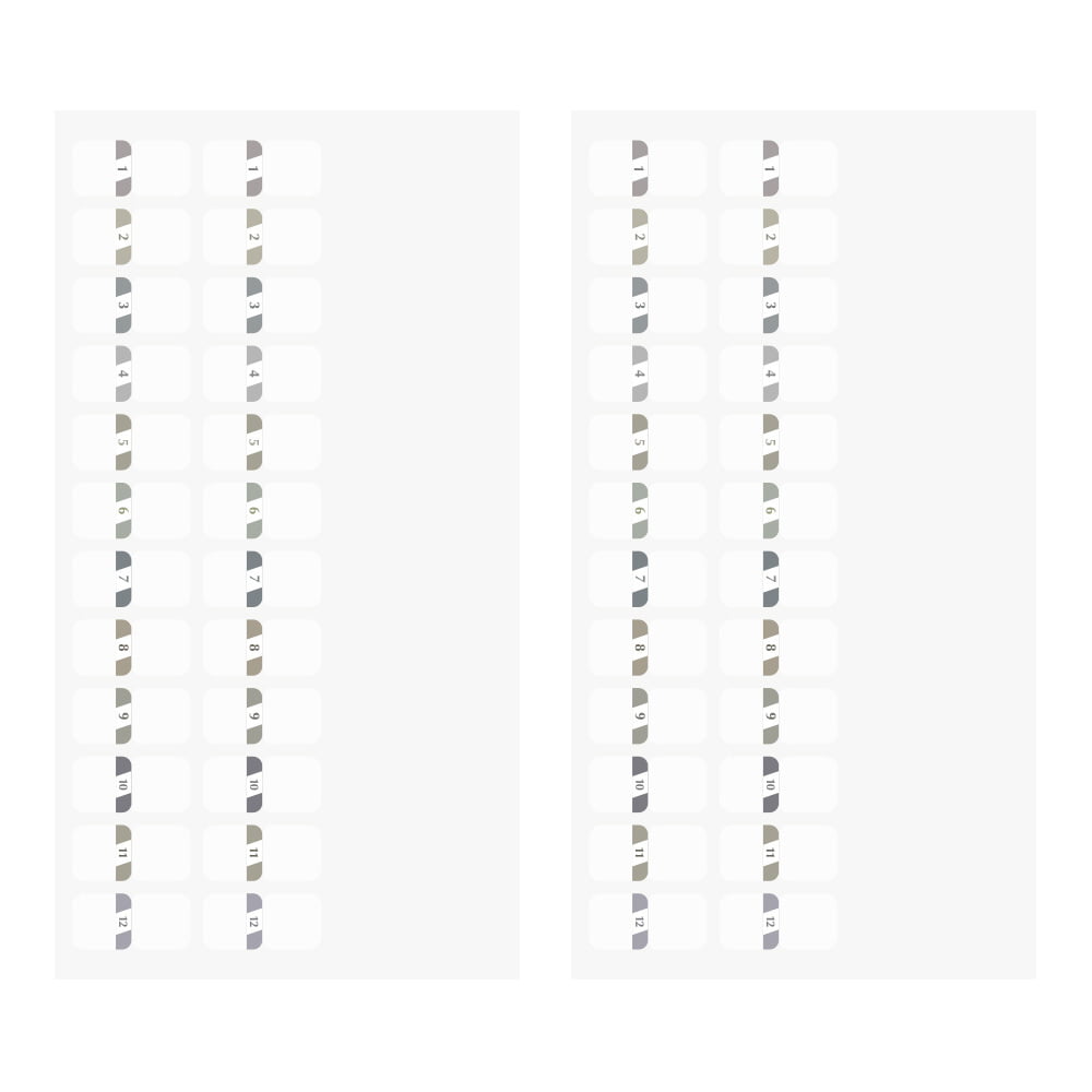 Midori - Index Label S Chiratto Numbers Gray-Index clips-DutchMills