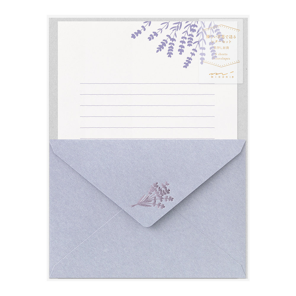 Midori - Letter Set Foil-stamped Envelopes Lavender-Briefpapier-DutchMills