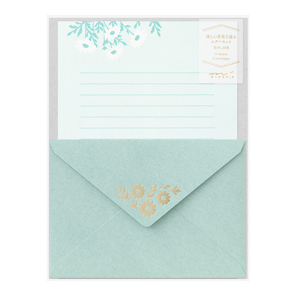 Midori - Letter Set Foil-stamped Envelopes Marguerite Daisy-Briefpapier-DutchMills