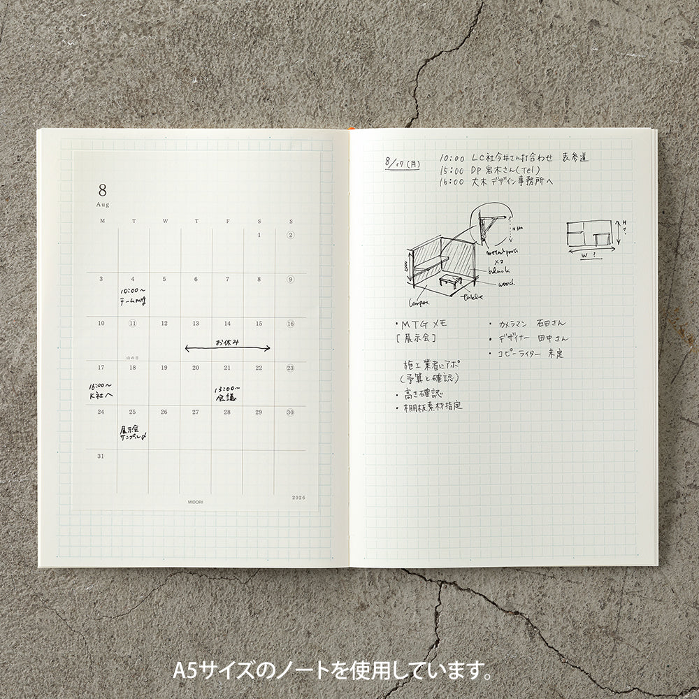 Midori - MD Diary Stickers 2026 M-Kalender-DutchMills