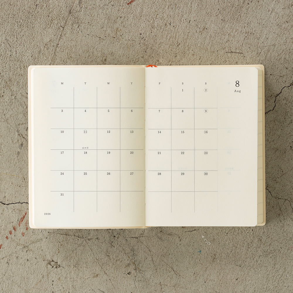 Midori - MD Notebook Diary 2026 - 1 Day 1 Page - A6-Agenda-DutchMills