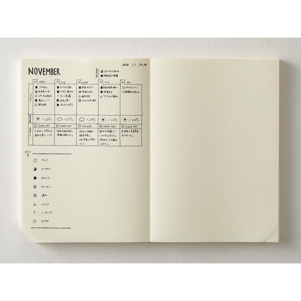 Midori - Notebook Journal Codex A5 1Day/1Page Dot Grid-Dagboek-DutchMills