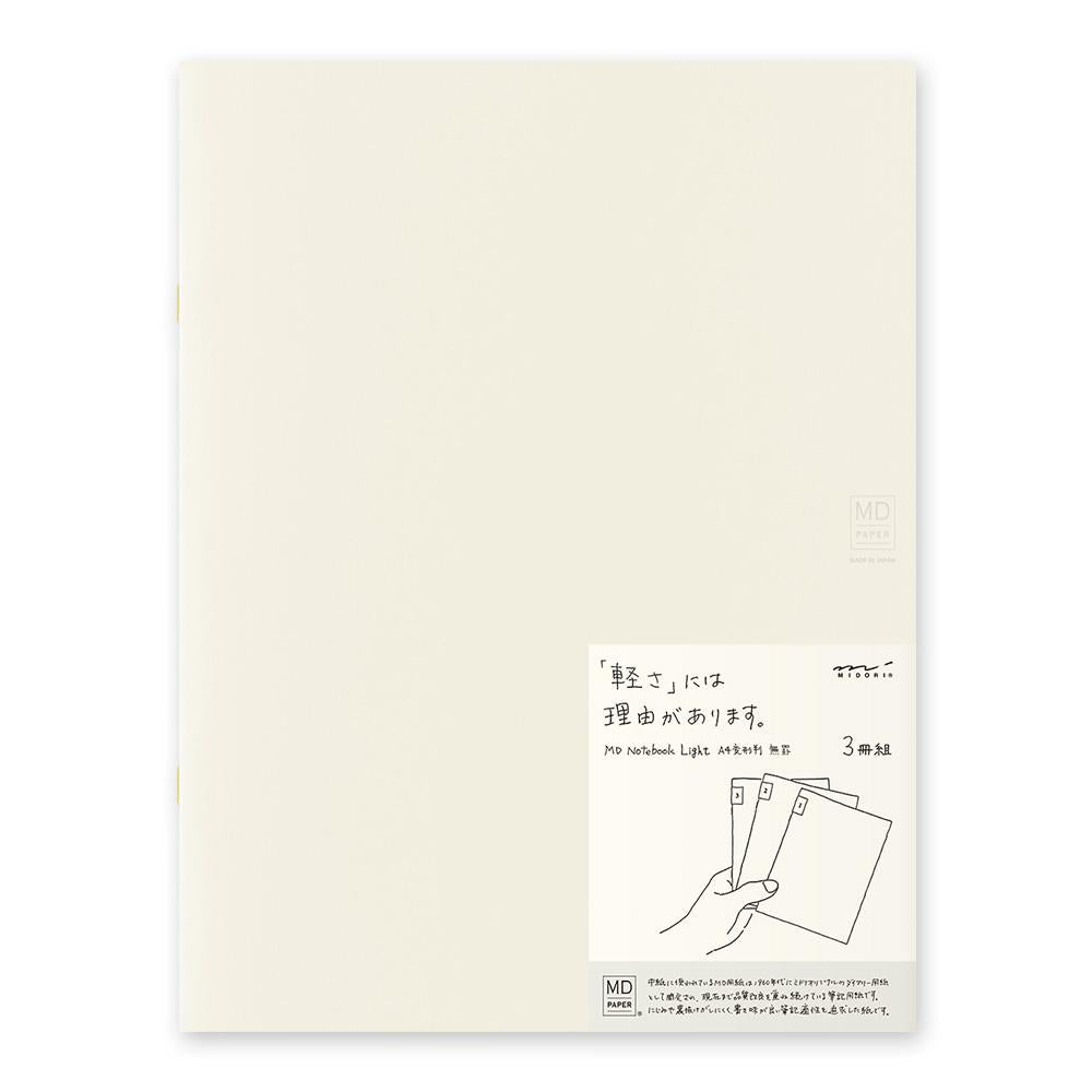 Midori - Notebook Light A4 Blank (3 stuks)-Notitieboek-DutchMills