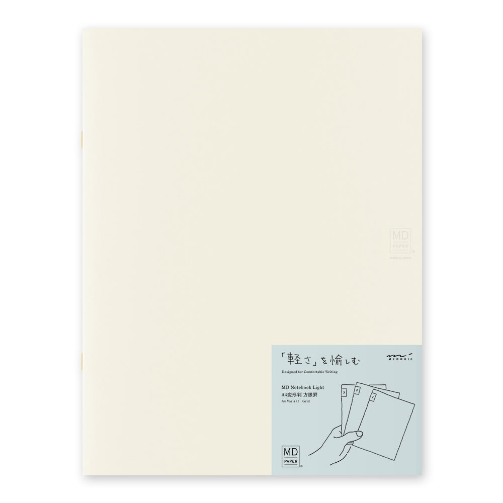 Midori - MD Notebook Light A4 Grid (3 stuks)-Notitieboek-DutchMills