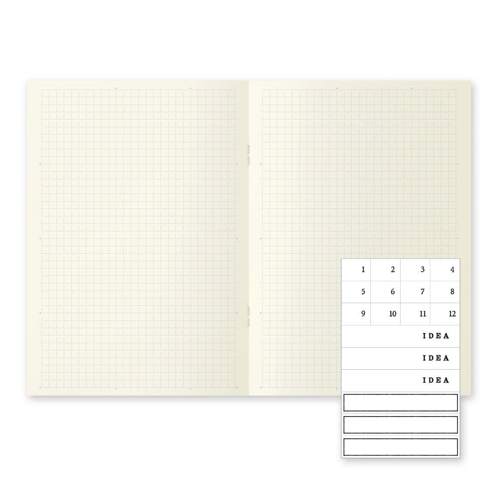 Midori - MD Notebook Light A5 Grid (3 stuks)-Notitieboek-DutchMills