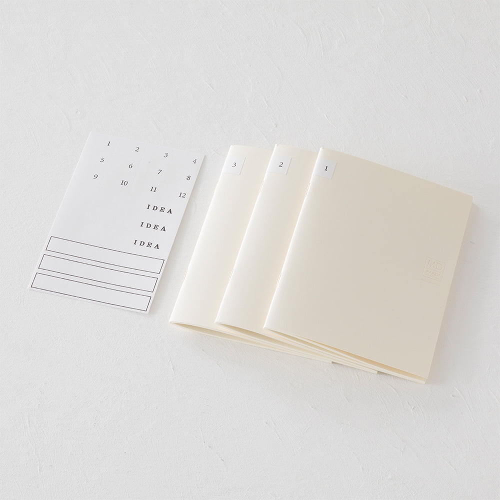 Midori - MD Notebook Light A6 Grid (3 stuks)-Notitieboek-DutchMills