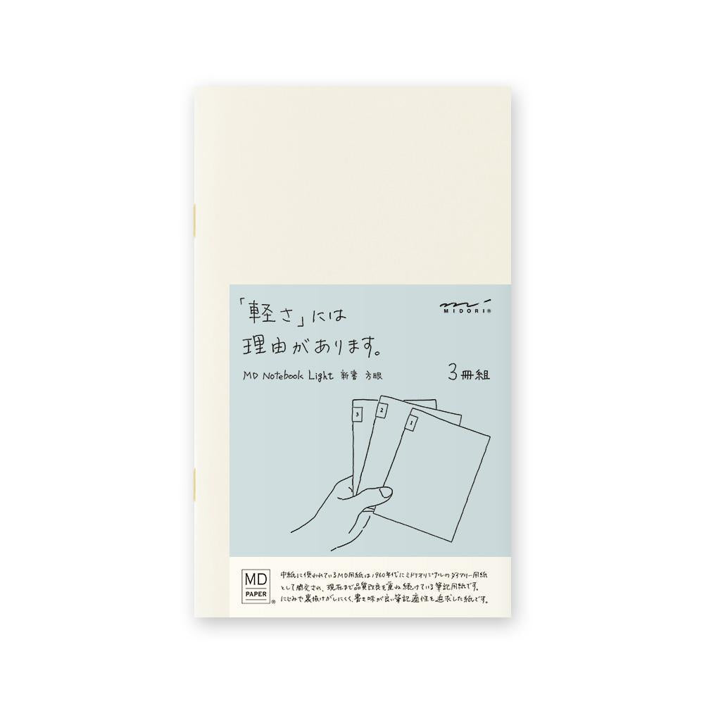 Midori - Notebook Light B6 Slim Grid (3 stuks)-Notitieboek-DutchMills