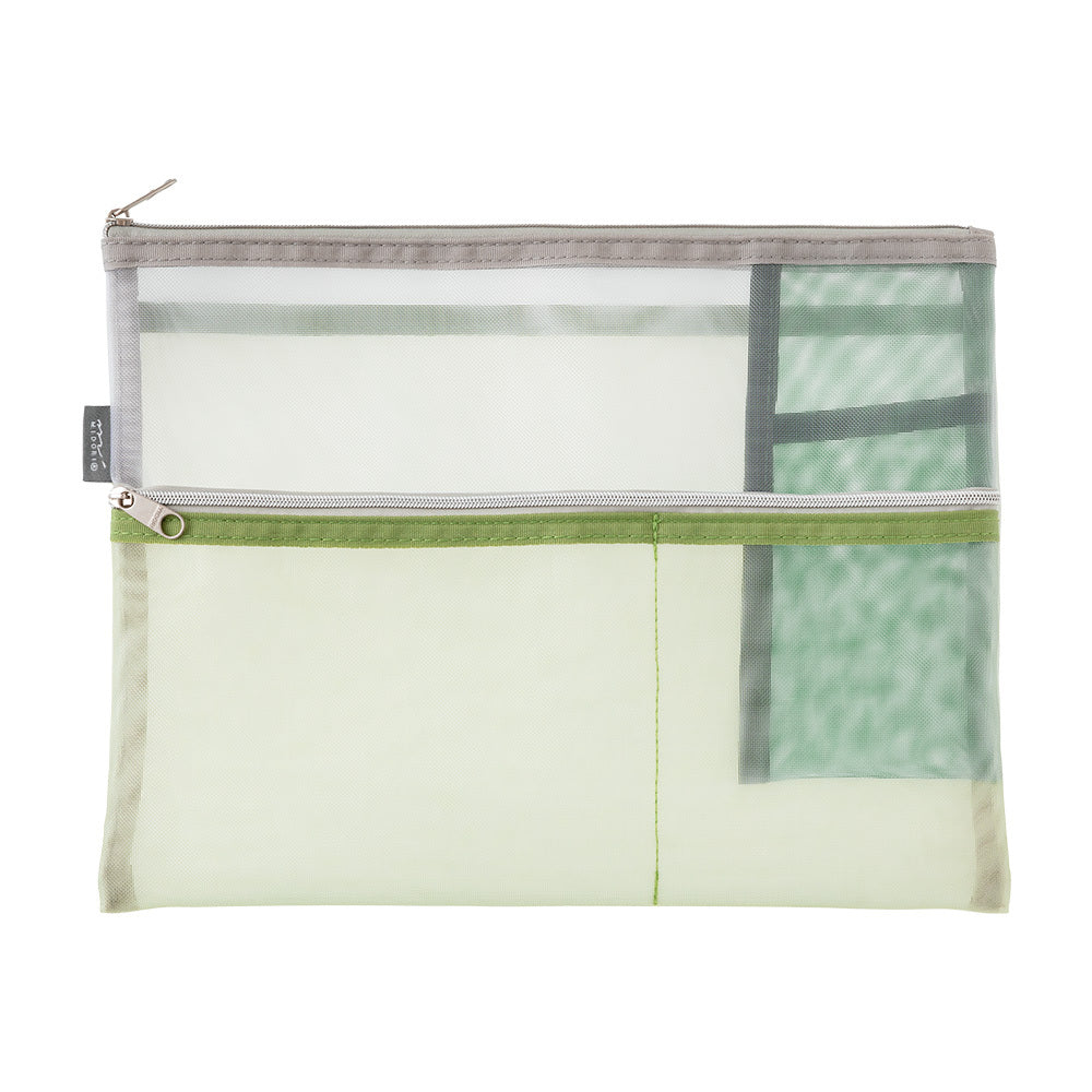 Midori - Pen & Tool Pouch [B5] Mesh Green-Etui-DutchMills