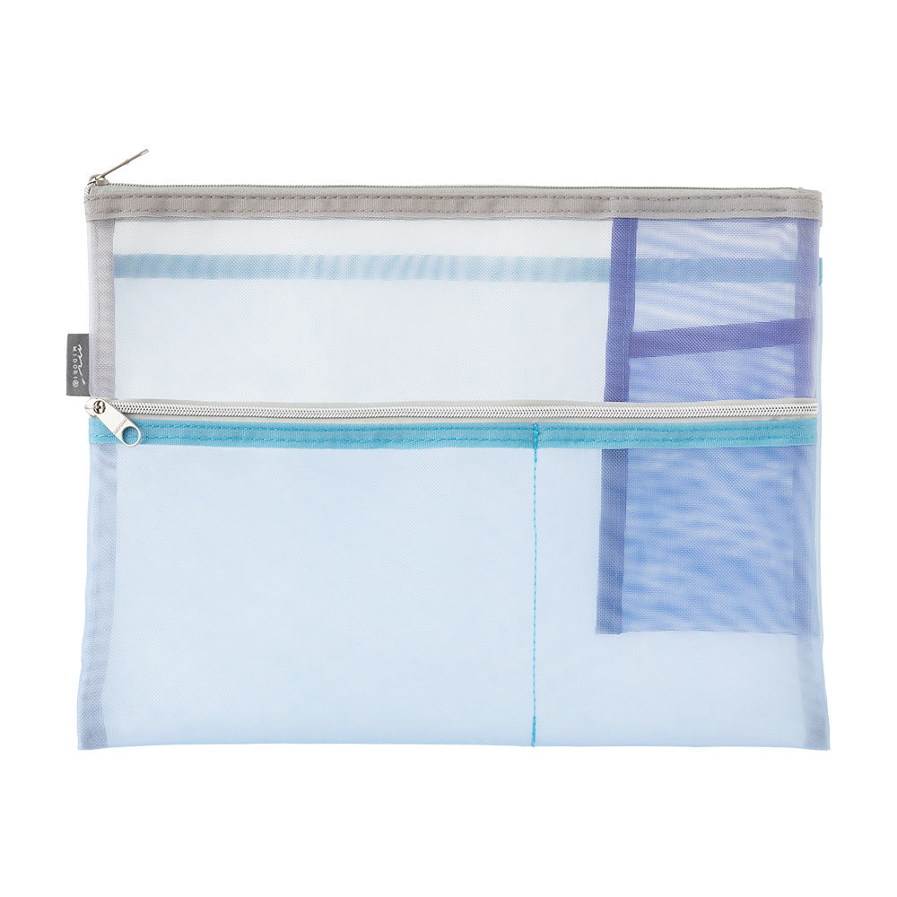 Midori - Pen & Tool Pouch [B5] Mesh Light Blue-Etui-DutchMills
