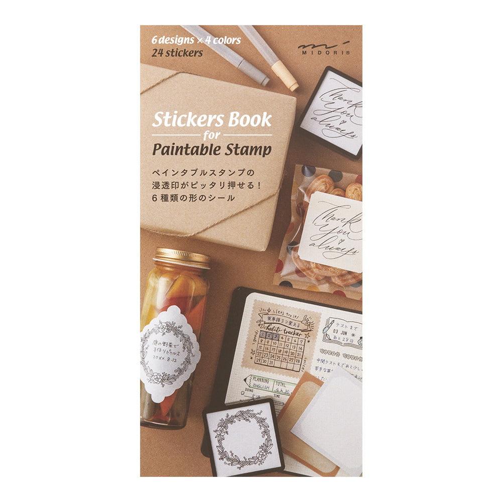 Midori - Sticker Book for Pre-Inked Stamp Natural Colors-Stempel-DutchMills