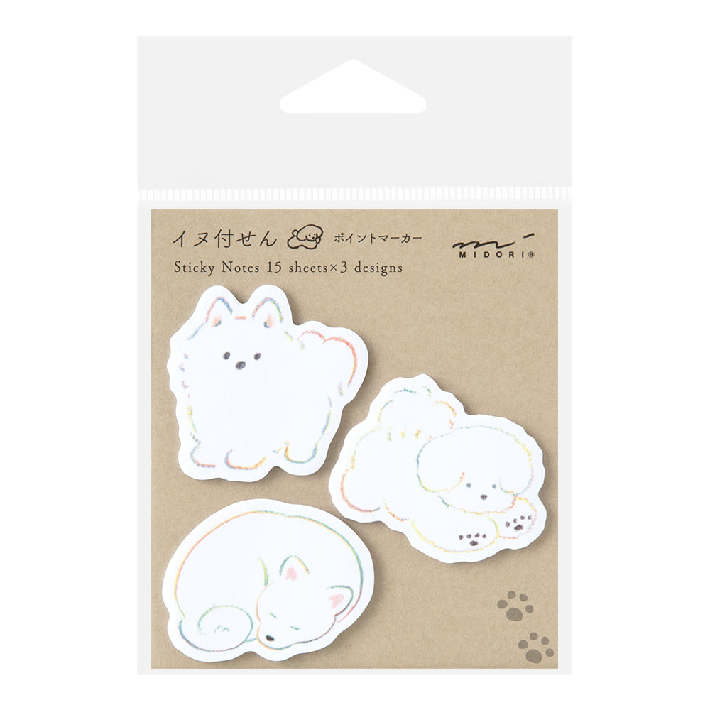 Midori - Sticky Notes - Point White Dog-Sticky Notes-DutchMills