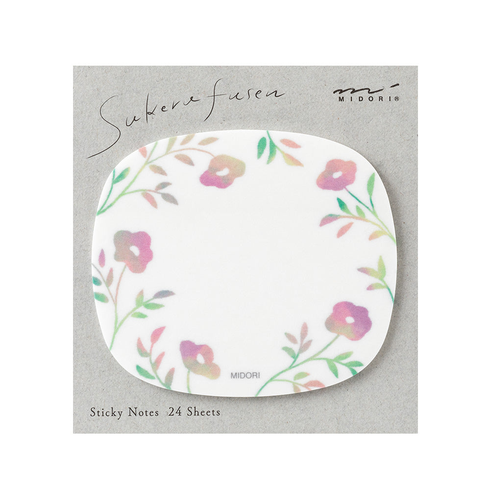 Midori - Sticky Notes Transparency Flower Pink-Sticky Notes-DutchMills