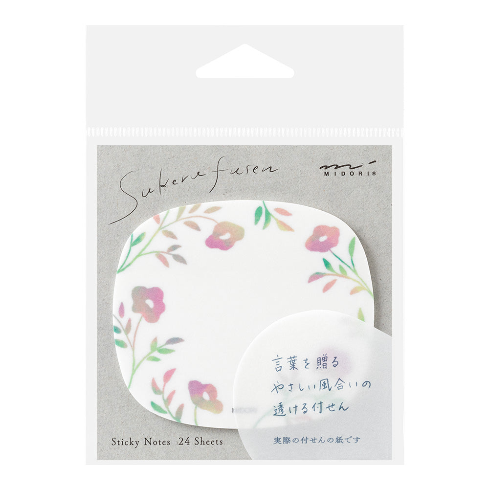 Midori - Sticky Notes Transparency Flower Pink-Sticky Notes-DutchMills