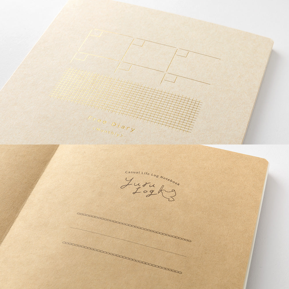 Midori - Yuru Log Notebook B6 Free Diary Monthly-Dagboek-DutchMills