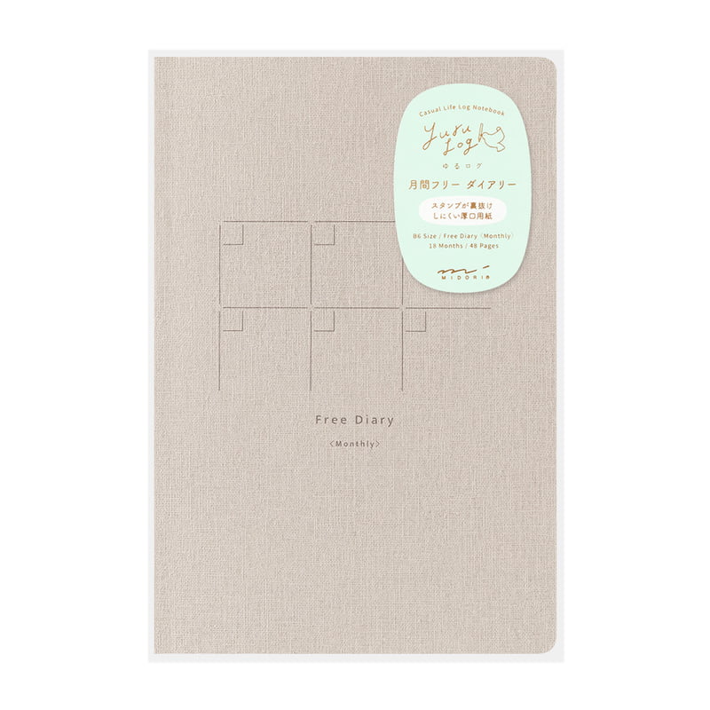 Midori - Yuru Log Notebook B6 Free Diary Monthly Notebook-Dagboek-DutchMills